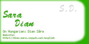 sara dian business card